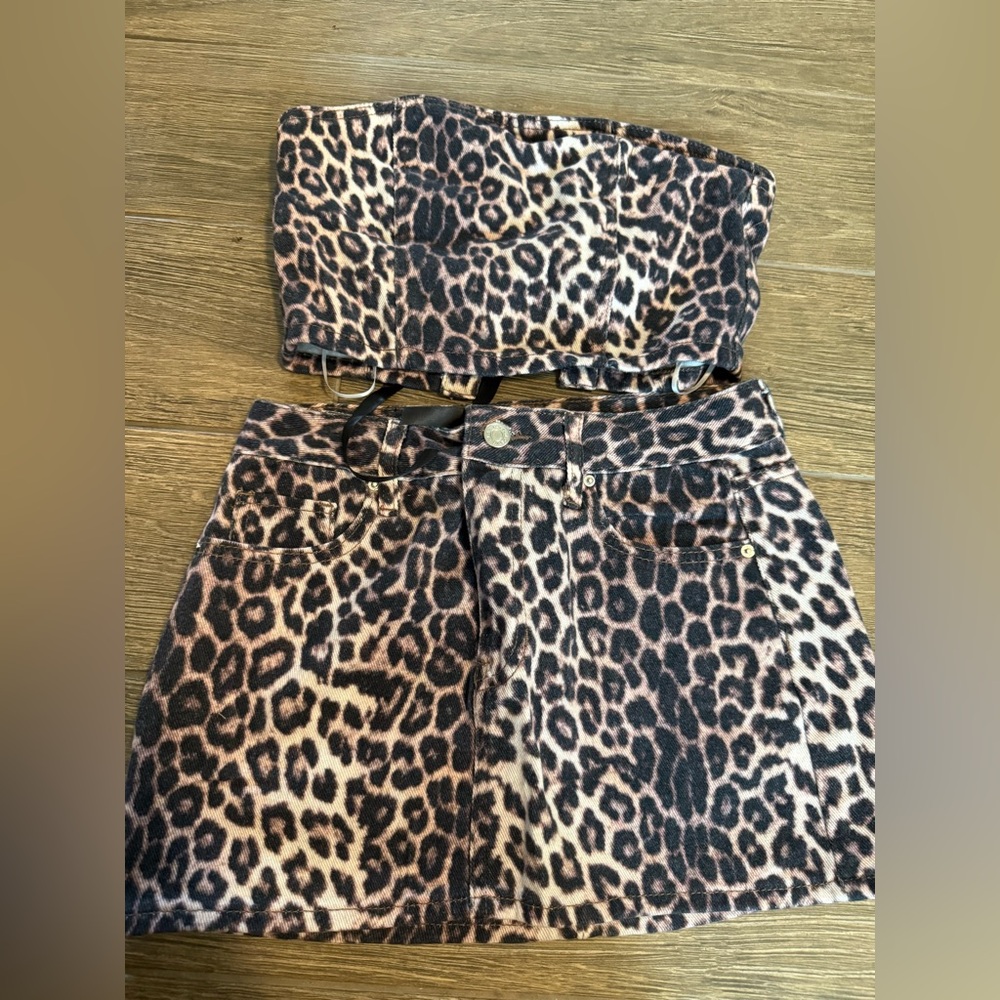 PacSun leopard denim set